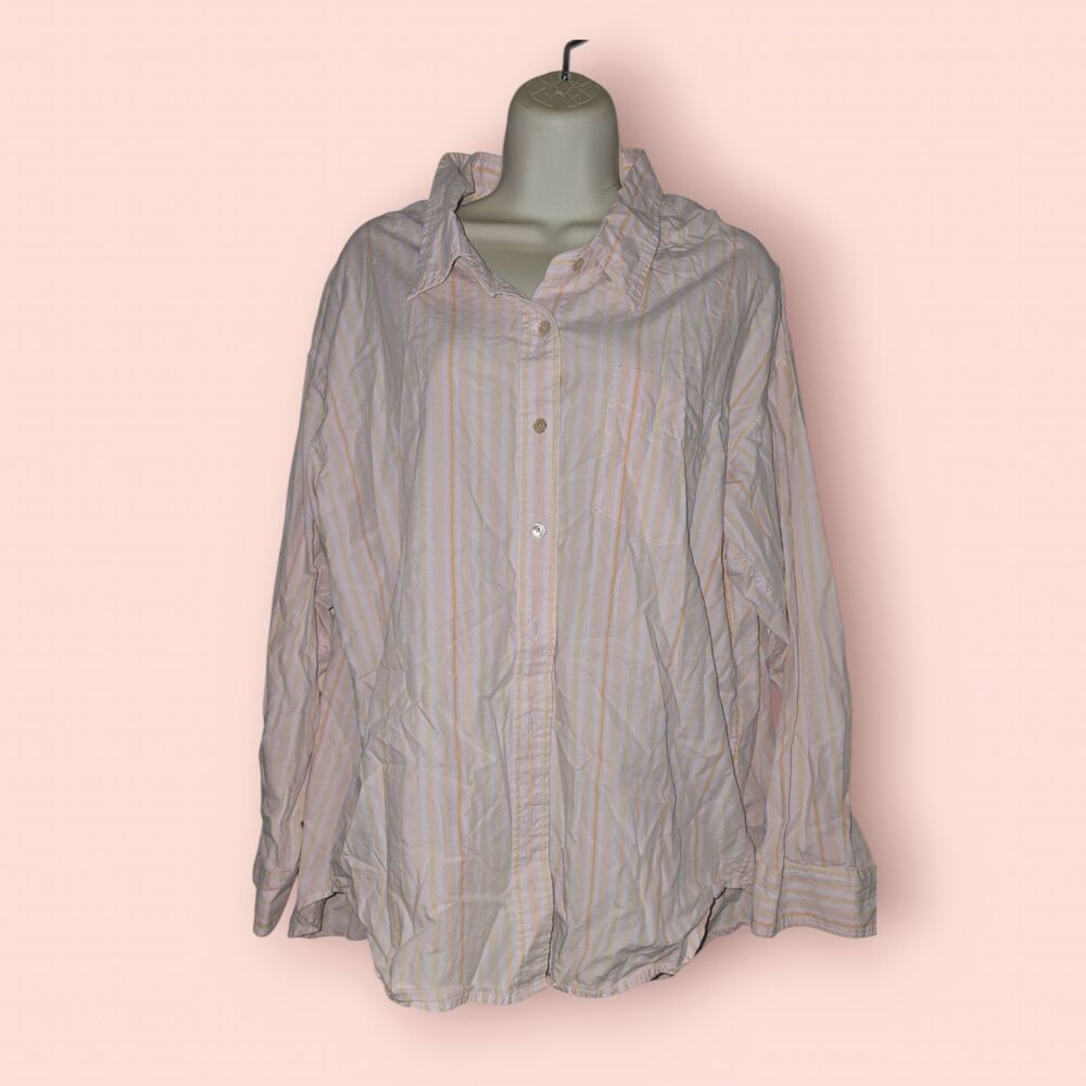Aritzia Wilfred Free Barlowe Apricot Relaxed Button Down Shirt Size Small Cotton
